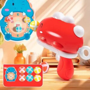 Dinosaur Ball Launcher Target Game Set – Sticky Balls, Score Board - Red