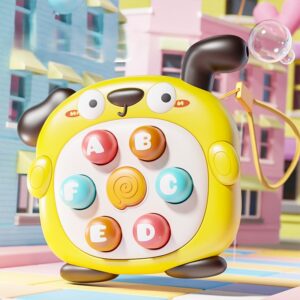 Krystal yellow duck mini whack-a-mole toy with alphabet pop buttons for kids hand-eye coordination