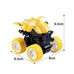 Yellow Krystal mini monster stunt truck friction powered push-and-go off-road beach buggy toy