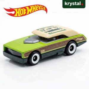 Hot Wheels Long Bloc HW Art Cars 2025 British Racing Green die-cast with wood paneling and creme roof