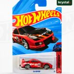 Hot Wheels 24/Seven red 1:64 die-cast car, HW Nightspeed 38/250 with black hood and Japanese Katakana decals
