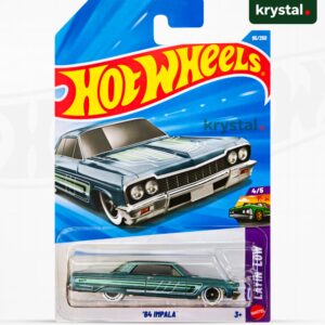 Hot Wheels '64 Impala Metalflake Teal Lowrider die-cast car, HW Layin' Low series 95/250