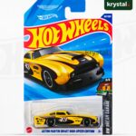 Yellow Hot Wheels Aston Martin DB4GT High-Speed Edition die-cast car with racing graphics #43