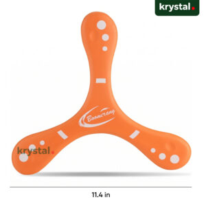 Krystal orange soft EVA foam boomerang toy for kids, safe 11.4 inch three-leaf aerodynamic outdoor flying toy