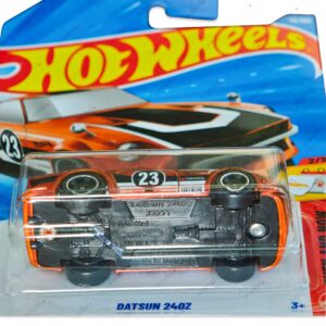 Hot Wheels Datsun 240Z orange JDM die-cast car with racing number 23 from the Then and Now series