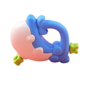 Krystal Curated whale shaped baby rattle and teether toy, BPA-free silicone sensory toy for infants
