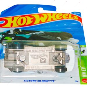 Hot Wheels Electro Silhouette die-cast car base view in HW EV series 2026 mainline packaging