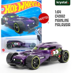 Purple Hot Wheels HW50 Concept 1:64 scale die-cast car with creature graphics and green rims Mattel Mainline