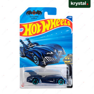 Hot Wheels Batman & Robin Batmobile 1:64 scale die-cast movie car, metalflake dark blue with teal wheels