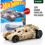Hot Wheels The Dark Knight Batmobile Camo Tumbler Hot Wheels The Dark Knight Batmobile Tumbler in desert tan camouflage 1:64 scale Mattel die-cast car