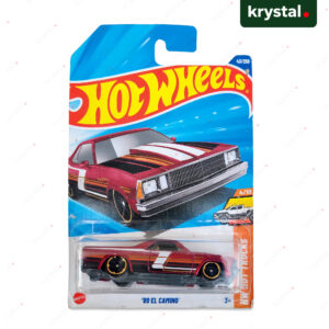 Hot Wheels Chevrolet '80 El Camino red die-cast car with racing stripes, 1:64 scale HW Hot Trucks series