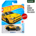 Hot Wheels 1985 Honda CR-X Yellow Die-cast Car Hot Wheels 1985 Honda CR-X yellow die-cast car with racing decals, HW J-Imports 1:64 scale