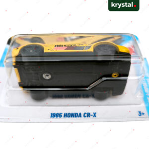 Hot Wheels 1985 Honda CR-X yellow JDM die-cast car in blister pack, HW J-Imports 1:64 scale model