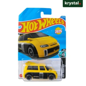 Yellow Hot Wheels Renault Espace F1 concept minivan die-cast, 1:64 scale HW Modified Series 172/250