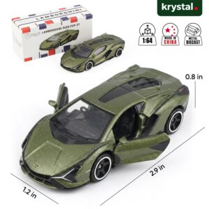 Bburago 1:64 Lamborghini Sian FKP 37 metallic diecast model car with openable doors for collectors