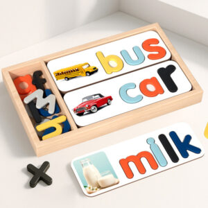 Wooden Spelling Puzzle Box for Kids