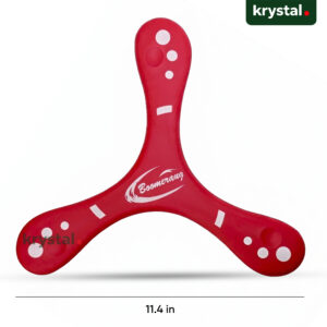 Krystal 11.4 inch red soft EVA foam boomerang for kids, safe three-leaf aerodynamic outdoor flying toy