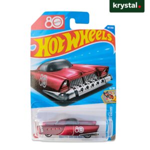Hot Wheels Mattel Dream Mobile red metallic die-cast toy car, 80th anniversary collectible in original packaging