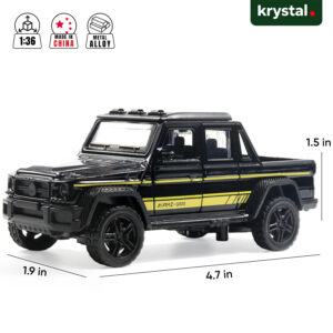 Mercedes-Benz G600 Pickup 1:36 scale black diecast model car with yellow stripes