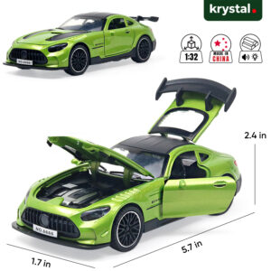 Green Mercedes-Benz AMG GT 1:32 scale diecast model car with opening doors and hood by Krystal