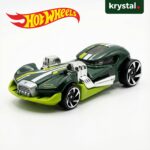 Hot Wheels Mod Mill green die-cast toy car with racing stripes and chrome engines