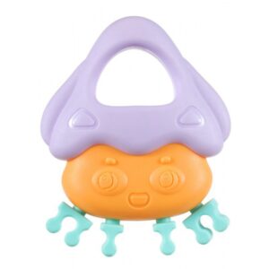 Krystal Curated BPA-free silicone baby rattle and teether toy for infant sensory play and teething relief
