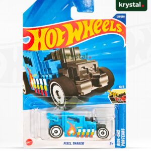Hot Wheels Pixel Shaker blue die-cast toy car Ride-Ons series with pixelated flame design