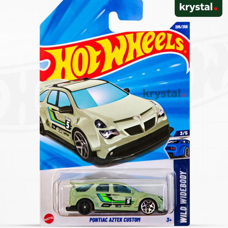 Hot Wheels Pontiac Aztek Custom 1:64 scale die-cast car in Gloss Sage Green from the 2025 Wild Widebody series.
