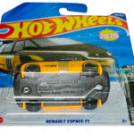 Hot Wheels Renault Espace F1 yellow die-cast car, 2025 Mainline HW Modified Rides series 1:64 scale model