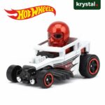 Hot Wheels Skull Shaker white die-cast toy car with red metallic skull driver and flame decals