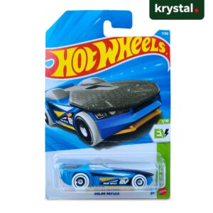 Hot Wheels Solar Reflex blue die-cast car, EV series 1/10, Mattel collectible toy in original blister pack