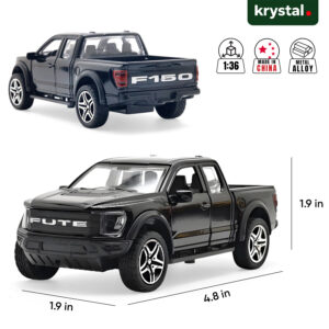Black Ford F-150 Tonka 1:36 scale diecast pickup truck with pull-back drive and openable doors