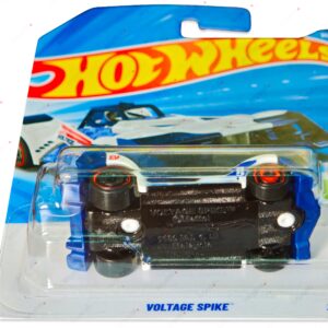 Hot Wheels Voltage Spike white and blue die-cast car in original packaging, HW EV Series mainline