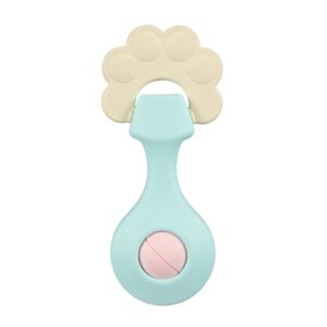 Krystal Curated 2-in-1 baby rattle and teether toy, BPA-free silicone sensory toy for infant teething relief