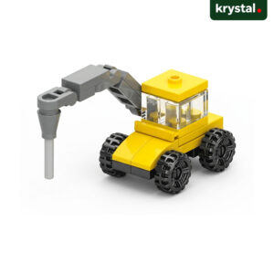 Lele Brother Urban Engineering 9116 drilling truck building block toy, yellow LEGO-compatible construction vehicle