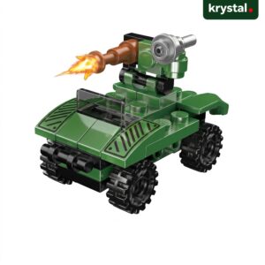 Lele Brother military missile boat building blocks, green tactical defense vehicle with firing launcher