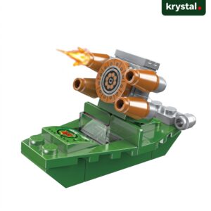 Lele Brother military missile boat building blocks, green tactical defense vehicle with firing launcher