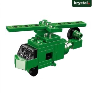 Green Lele Brother military helicopter building blocks toy, 10-in-1 tactical set model 52049 LEGO compatible