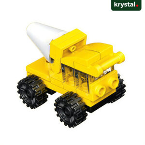 Xiaoyingbao City Engineering yellow cement mixer building block truck, LEGO-compatible DIY construction toy