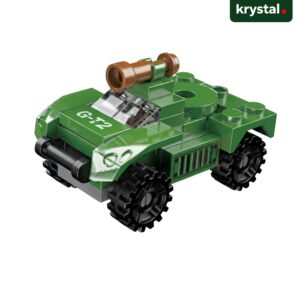 Lele Brother military scout car building blocks, green armored vehicle toy 52049, LEGO-compatible