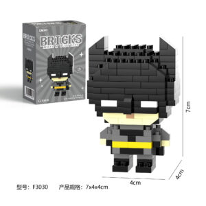 DMXC Hero Bricks F3030 Batman-style micro building block figurine, 7cm DIY pixel-art collectible toy