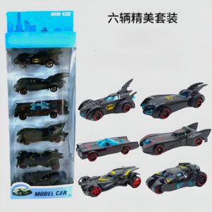 Batmobile 6‑Piece Alloy Racing Set (1:64 Scale)