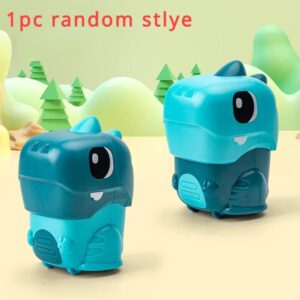 Blue cartoon dinosaur press and go baby toy, cute triceratops push toy for toddlers