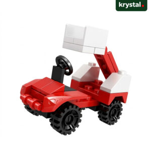 Lele Brother Fiery Fire 52059 red fire rescue bulldozer building block toy for kids