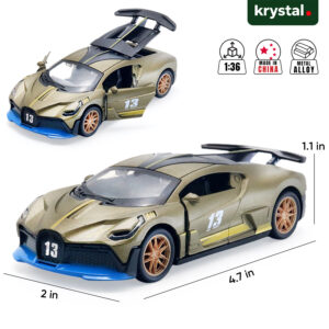 Bugatti Chiron Diecast Model Car 1:36 Alloy - Army Green