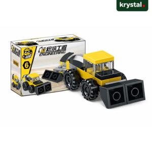 SX 52010 Mechanical Engineering yellow bulldozer building blocks set for kids, LEGO-compatible construction toy
