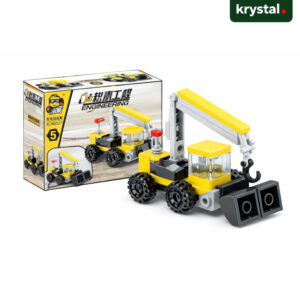 SX Mechanical Engineering Building Blocks 52010 yellow crane construction toy, LEGO-compatible STEM set for kids