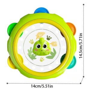 Little Dino green dinosaur baby tambourine musical toy for early development and rhythm learning
