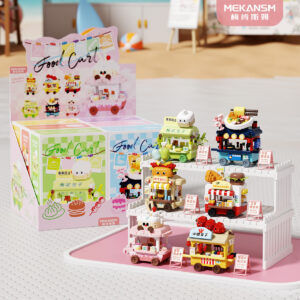 MEKANSM Mini Street View building blocks food cart set with miniature vending cars and display box
