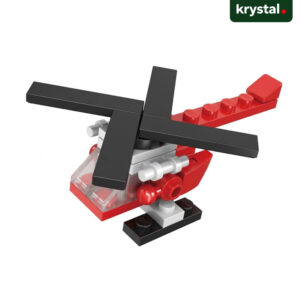 Red LEGO-compatible firefighting helicopter from Lele Brother Fiery Fire building blocks set 52059
